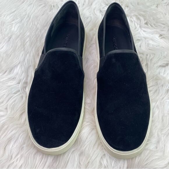 Vince Women's Preston Suede Slip On Casual Sneakers Black Size 8 - Picture 4 of 9